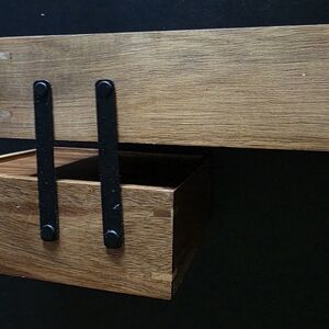 Gently Used 10" x 6" x 5" Hinged  Countertop Organizer  Vanity brown